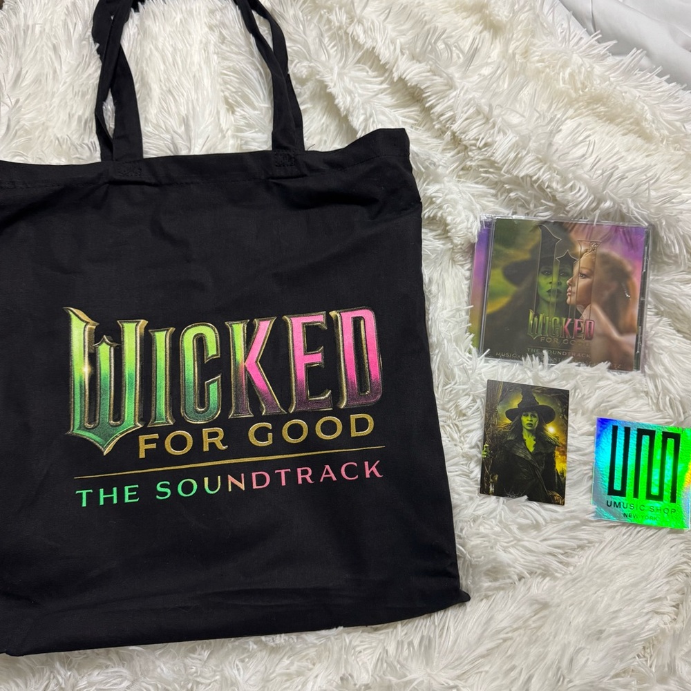 Signed Wicked For Good Album, Tote Bag & Elphaba Card Bundle